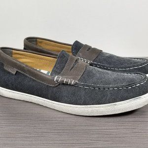Cole Haan Pinch Weekender Loafers, Gray & Brown Canvas & Leather Mens Size 9.5 M